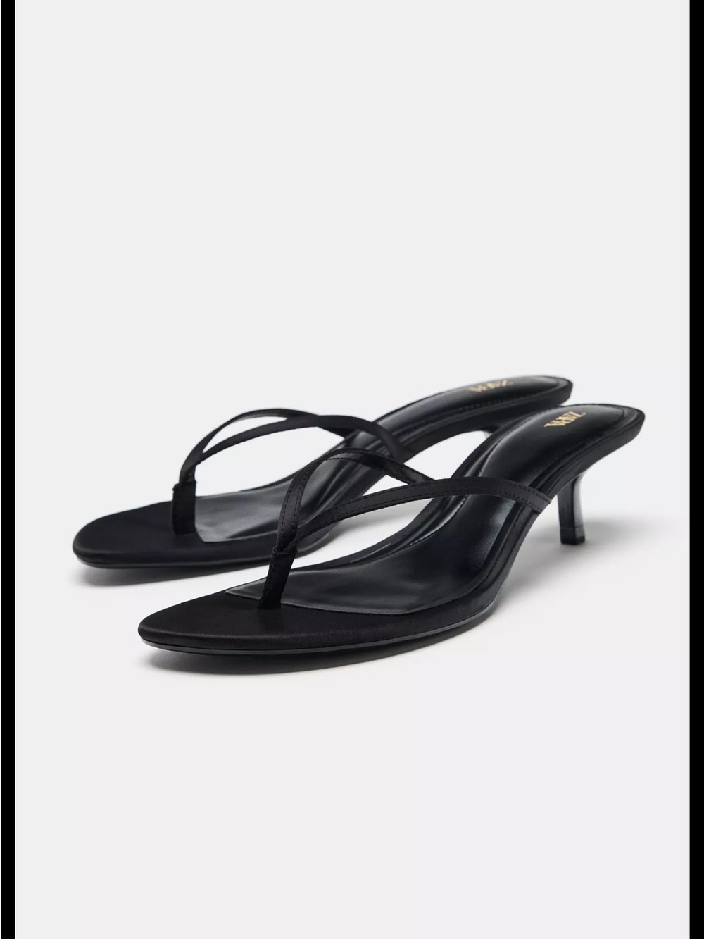 Zara satin kitten heel sandals